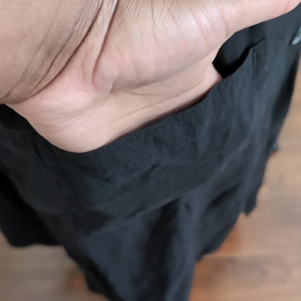 Joe Fresh| NWT Black Button Down Midi Dress Cotton Blend - Picture 5 of 15